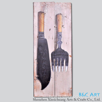 Modern style craft wood 3d oil painting on canvas